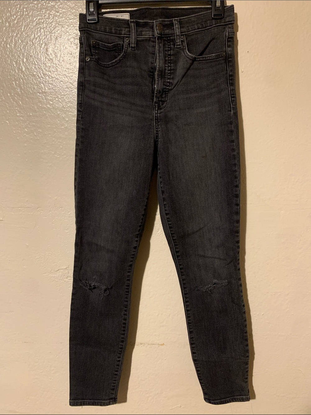 GAP Black Skinny Jeans with Knee Distress